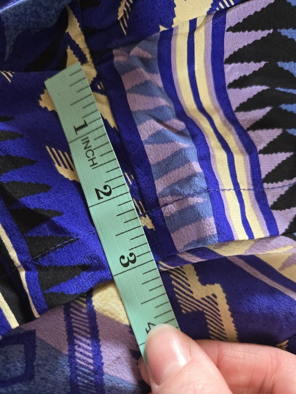 Yumi Kim | 100% Silk Blue Aztec Print Romper Tie Waist Boho Festival, Size M - Picture 12 of 12